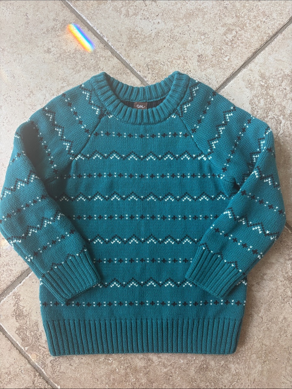 Tea Collection Teal Fair Isle Kids Sweater